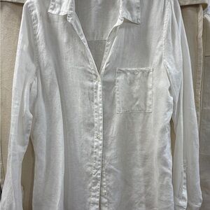 Elliott Lauren Crisp White Linen Shirt